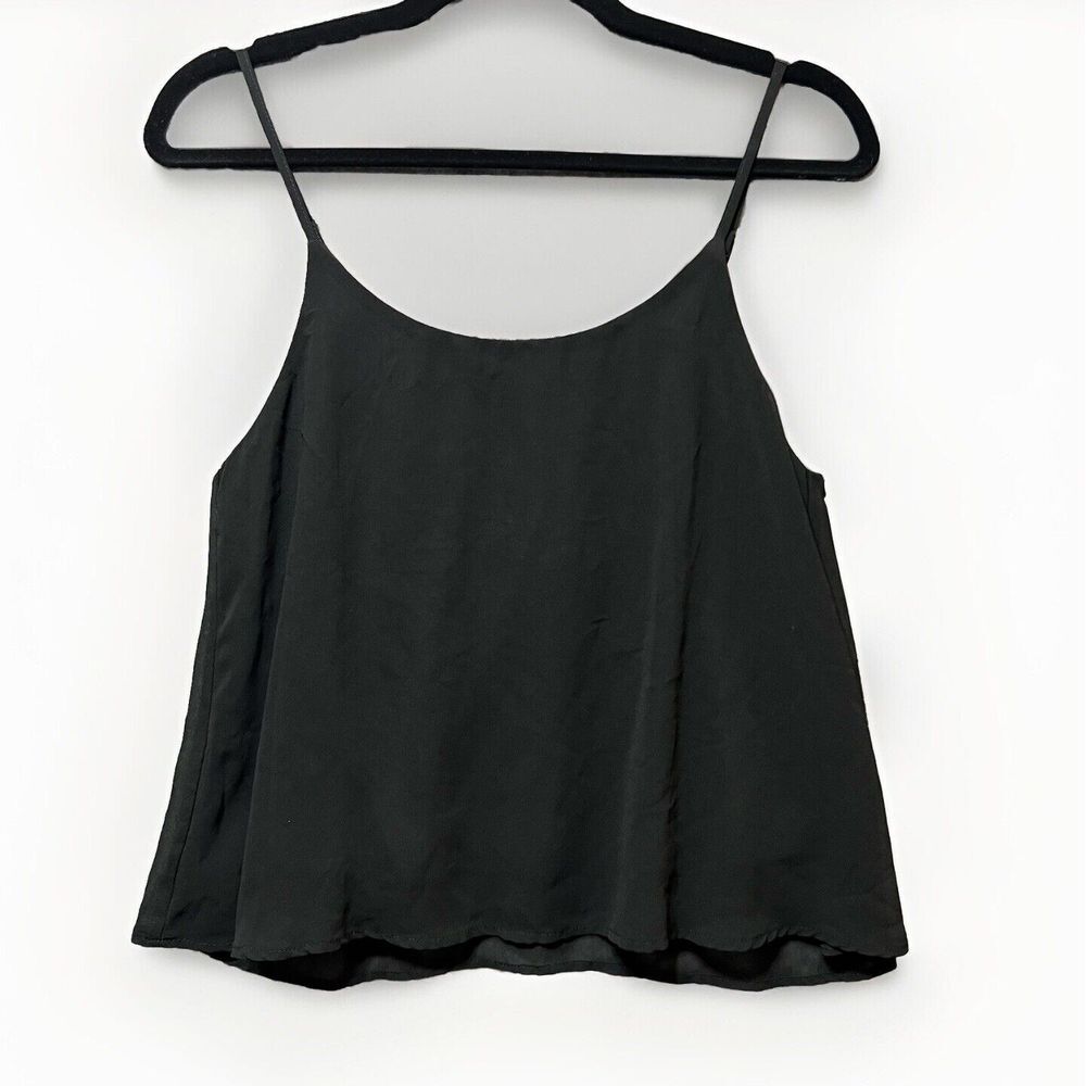 Bear Dance Top Camisole Small Black Daisy‎ Embroidery Back Detail Lined